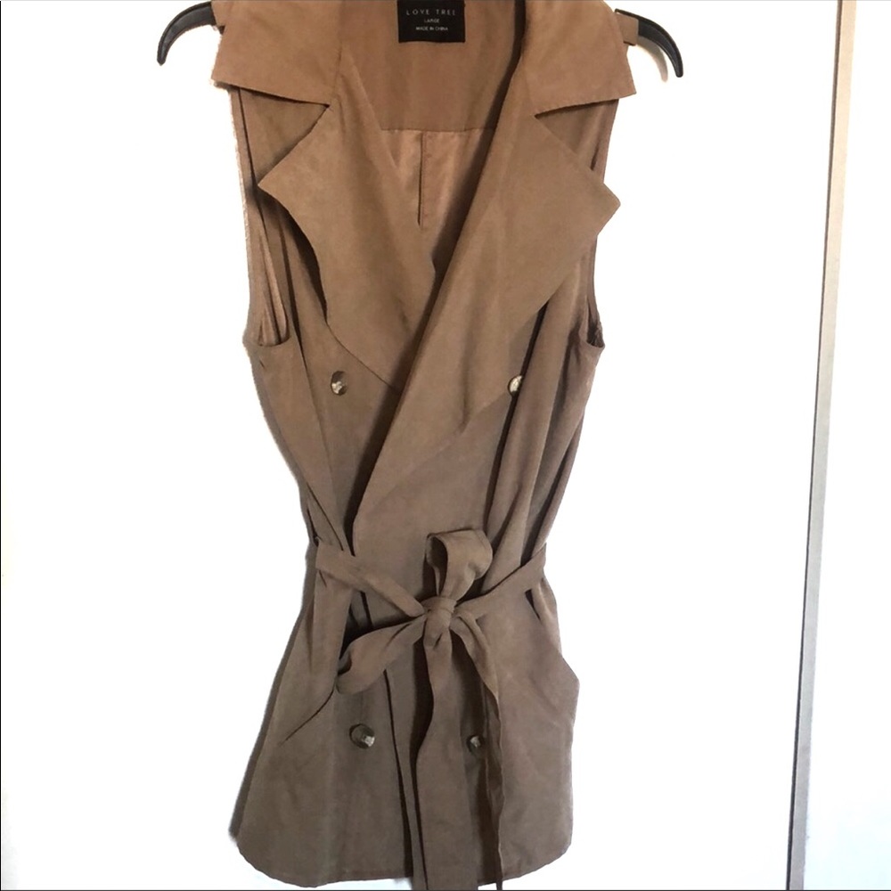 Sleeveless Front Tie Vest Sz L
